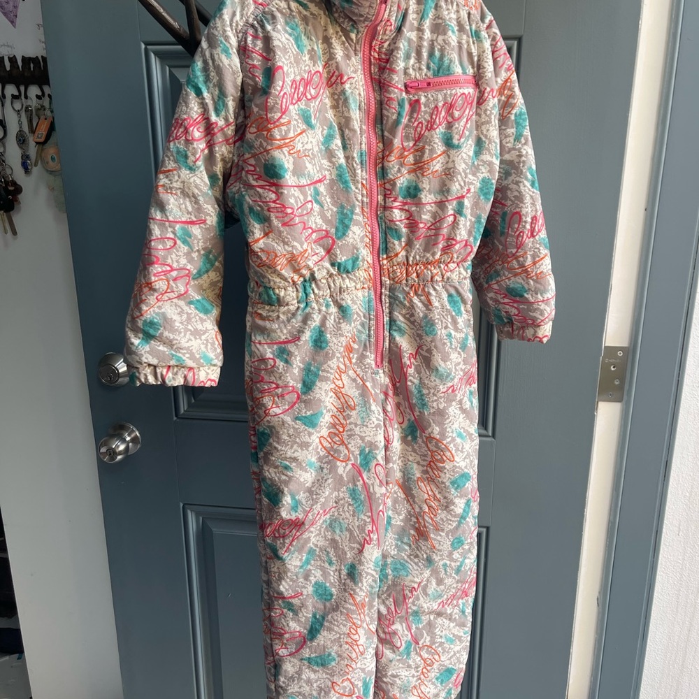 Vintage Hot Gear Kids 90s Snowsuit Vibrant Colorblock Pink Ski Winter One-Piece - Picture 3 of 10